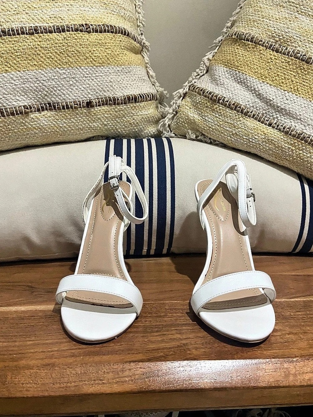 White Strappy Heels Like New
